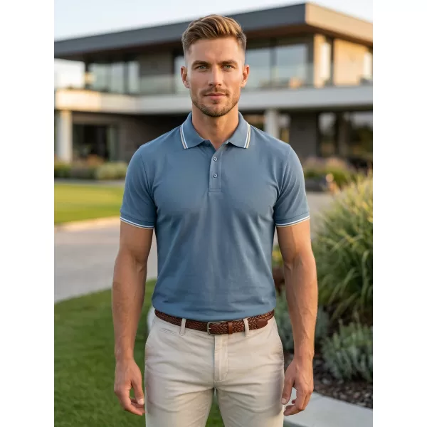  Herren-T-Shirt mit Kragen MALFINI FOCUS 232 DENIM 