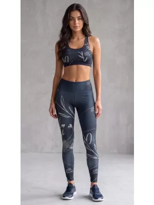 Lange Premium-Leggings für Damen (neue Größen) ALTISPORT VOJ/ALW083LEG05 SCHWARZ UND WEIß