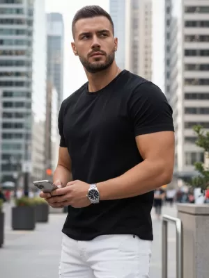 Herren-T-Shirt DSTREET RX5670 SCHWARZ