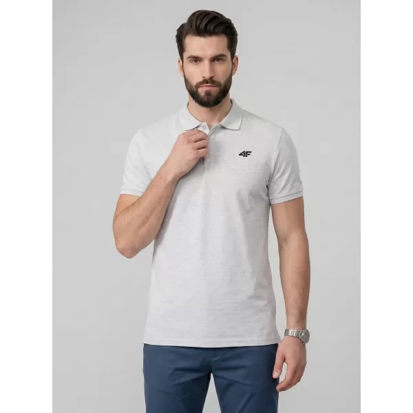  Herren-T-Shirt mit Kragen 4F WMM00TPTSM0771 KALTE HELLGRAUE MELANGE 