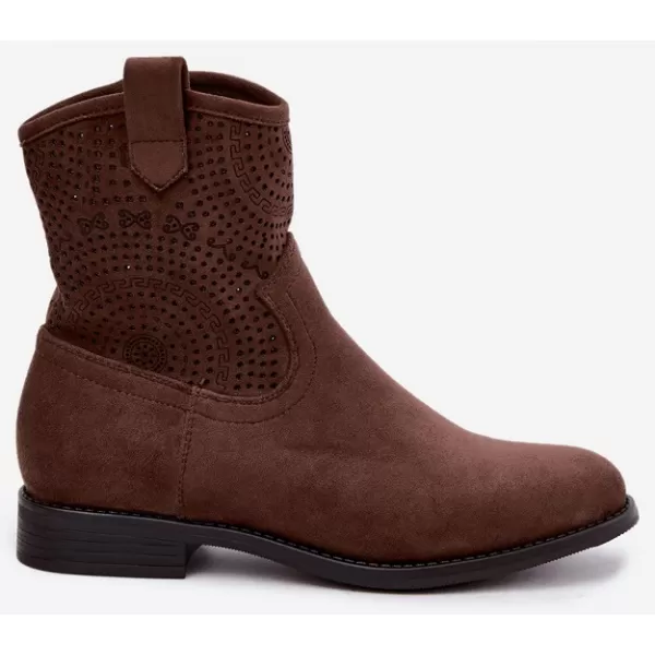  Damen-Stiefeletten S.BARSKI HY62-8125 SCHOKOLADE 