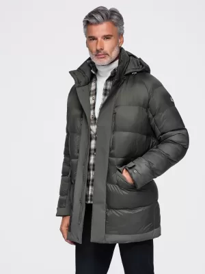 Herren-Winterjacke OMBRE OM-JALJ-0263 DUNKLES OLIV