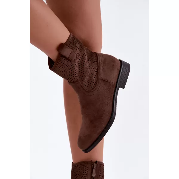  Damen-Stiefeletten S.BARSKI HY62-8125 SCHOKOLADE 