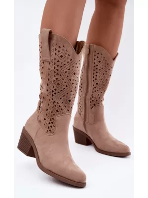 Damenstiefel S.BARSKI HY62-8126 BEIGE