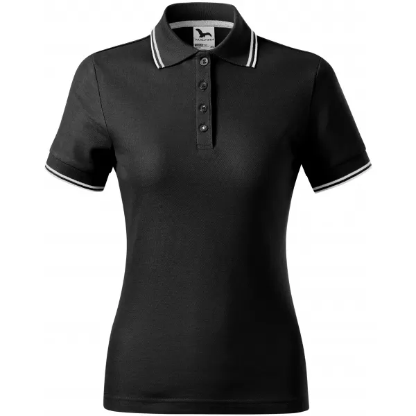  Damen-T-Shirt mit Kragen MALFINI FOCUS 233 SCHWARZ 