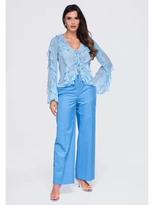 Damenbluse OMBRE OW-TS-E0078 BLAU