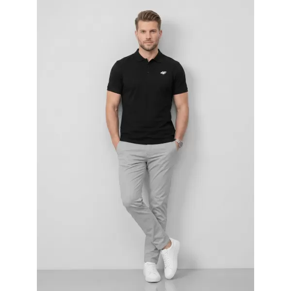  Herren-T-Shirt mit Kragen 4F WMM00TPTSM0770 TIEFSCHWARZ 