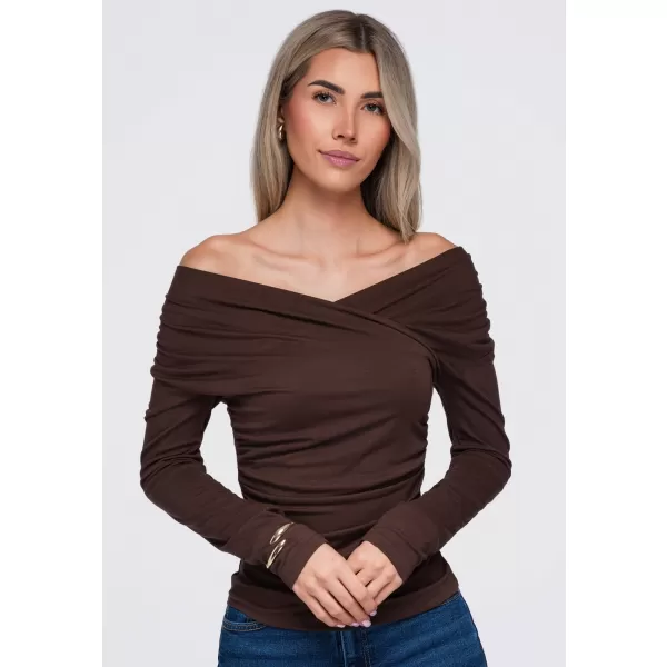  Damenbluse OMBRE OW-TS-E0088 BRAUN 