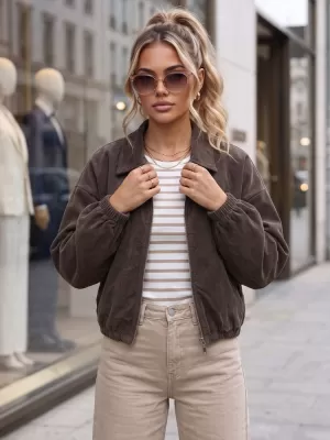 Damenjacke DSTREET TY6052 BRAUN