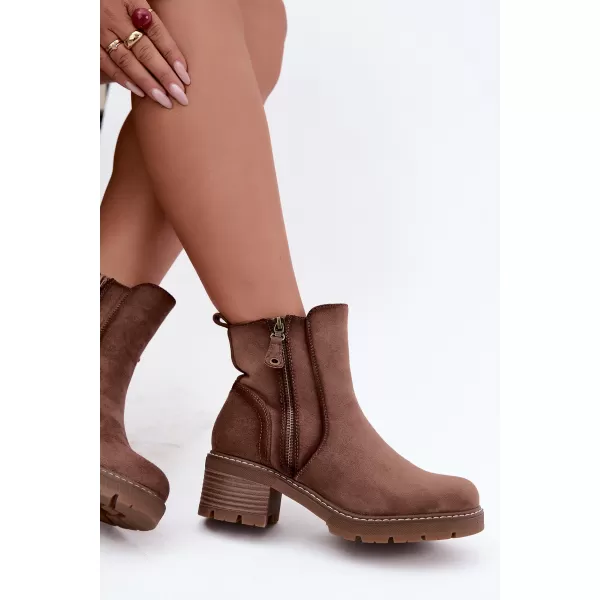 Damen-Stiefeletten S.BARSKI HY62-8101 KAFFEE 