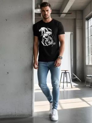 Herren-T-Shirt DSTREET NX049R SCHWARZ