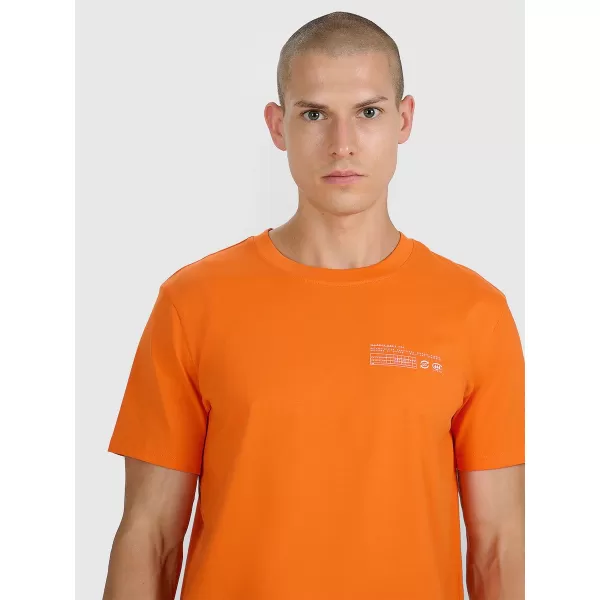  Herren-T-Shirt 4F WAW25TTSHM2372 ORANGE 