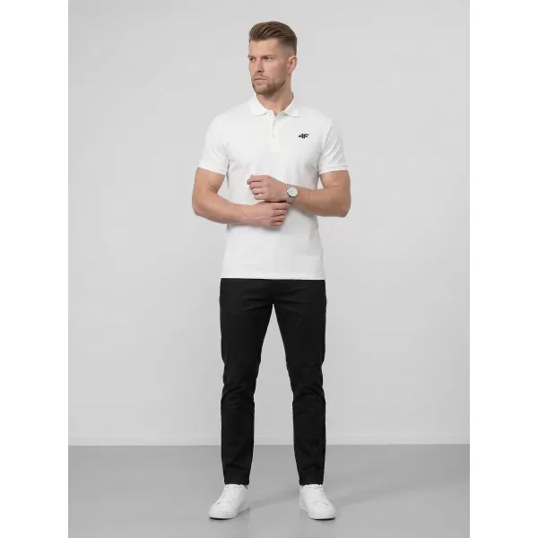  Herren-T-Shirt mit Kragen 4F WMM00TPTSM0770 WEIß 
