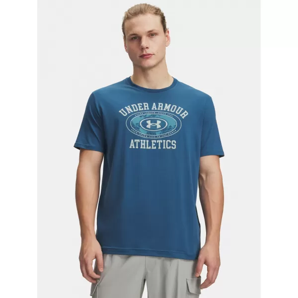  Herren-T-Shirt UNDER ARMOUR M 60/40S ARMOR GLOBE SS 6009261-498 BLAU 