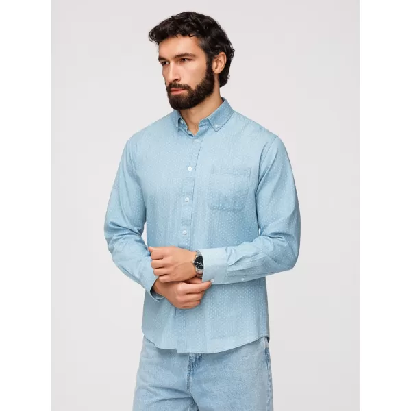  Herrenhemd OMBRE K702 HELLBLAU 