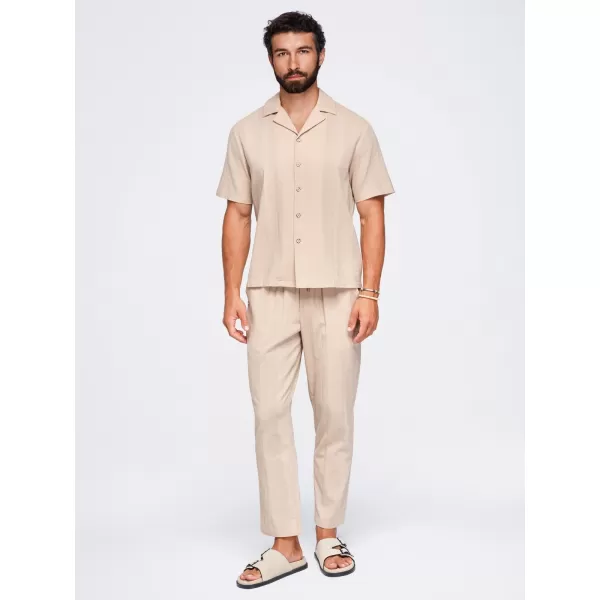  Herrenhemd OMBRE OM-SHSS-0221 HELLBRAUN 