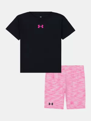 Mädchenset UNDER ARMOUR TWIST BIKE SHORT SET UASII0PR-001 SCHWARZ