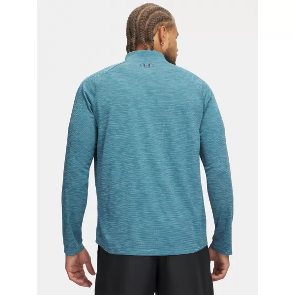 Herren-T-Shirt UNDER ARMOUR TECH TEXTURED 1/2 ZIP 1382797-466 BLAU 