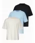 Herren-T-Shirt OMBRE OM-TSBC-0291 SCHWARZ/HELLBLAU/CREMEWEIß