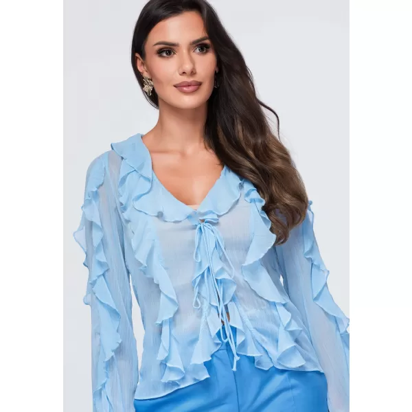 Damenbluse OMBRE OW-TS-E0078 BLAU 