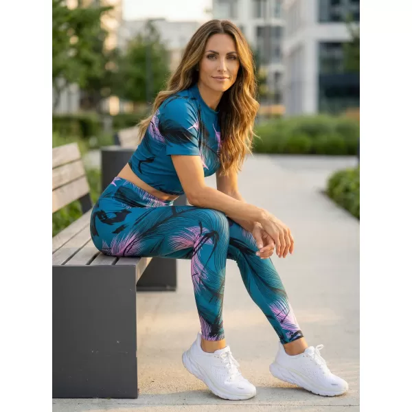  Lange Premium-Leggings für Damen (neue Größen) ALTISPORT VOJ/ALW001LEG05 PETROL/HELLROSA 