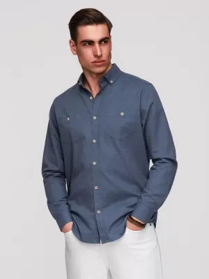 Herrenhemd OMBRE OM-SHCS-0134 BLAU