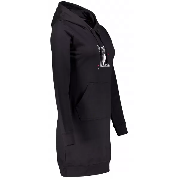  Erweitertes Damen-Sweatshirt ALTISPORT ALW091419 SCHWARZ ROSA 