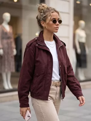 Damenjacke DSTREET TY6066 BURGUND
