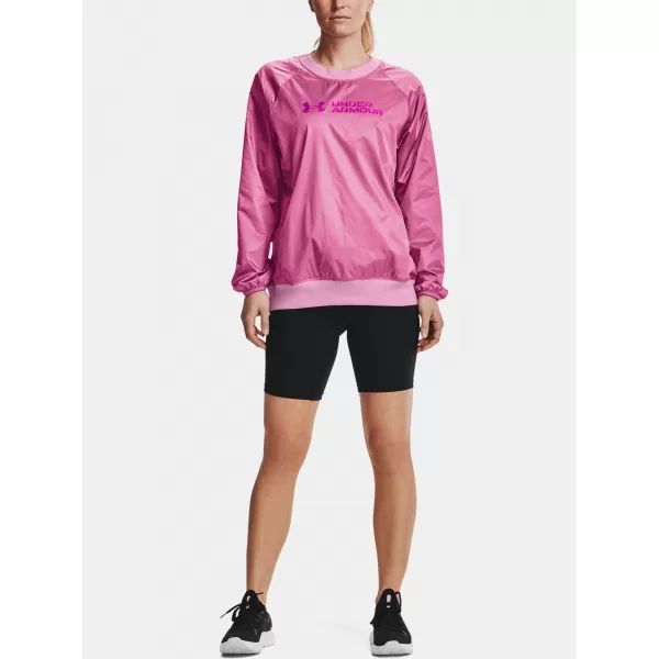  Damen-Sweatshirt UNDER ARMOUR RECOVER STORM WOVEN SHINE CREW 1364012-680 ROSA 