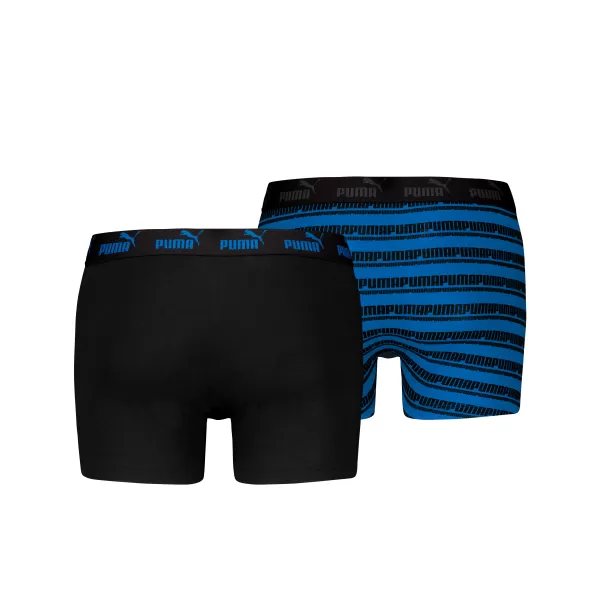  Herren-Boxershorts PUMA ELEMENTS MEN STRIPED BOXERS 2P 93884203 SCHWARZ/BLAU 