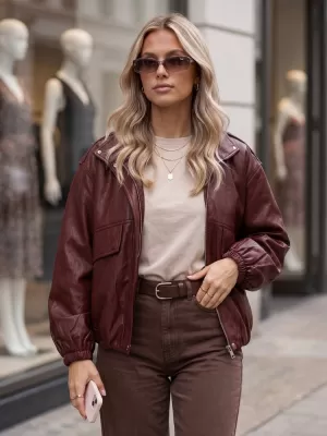 Damenjacke DSTREET TY6069 BURGUND