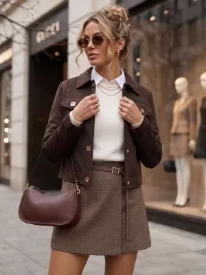 Damenjacke DSTREET TY5881 BRAUN