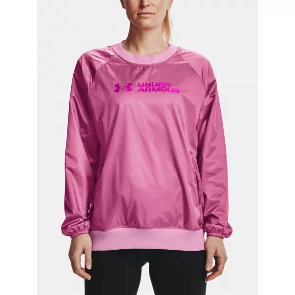  Damen-Sweatshirt UNDER ARMOUR RECOVER STORM WOVEN SHINE CREW 1364012-680 ROSA 