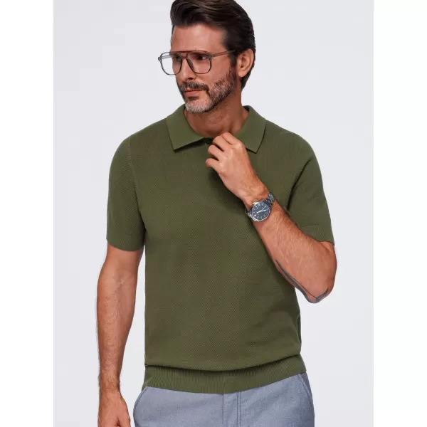  Herren-Poloshirt OMBRE OM-POSS-0178 OLIVE 
