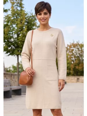 Strickkleid für Damen ALTISPORT ISIDORE HELLBEIGE
