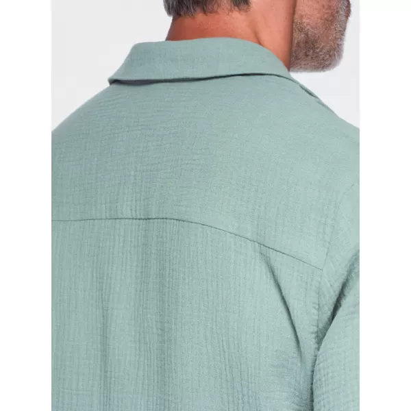  Herrenhemd OMBRE OM-SHSS-0223 PASTELLGRÜN 