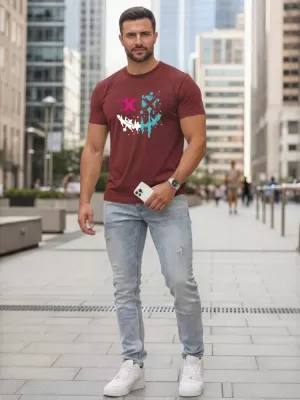 Herren-T-Shirt DSTREET NX5100R-BU BURGUND