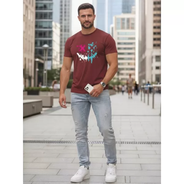  Herren-T-Shirt DSTREET NX5100R-BU BURGUND 