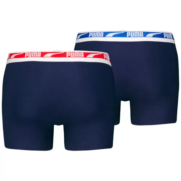  Herren-Boxershorts PUMA MEN EVERYDAY MULTI LOGO BOXER 2P 93832503 MARINE-KOMBINATION 