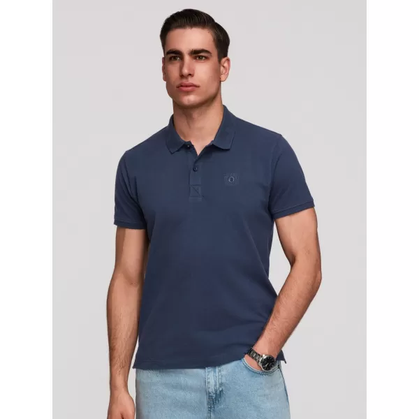  Herren-T-Shirt mit Kragen OMBRE OM-POBS-0171 SCHWARZ/MARINE/WEIß 