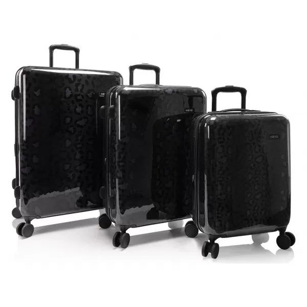  Ein Satz Koffer HEYS Elite S, M, L SCHWARZER LEOPARD 