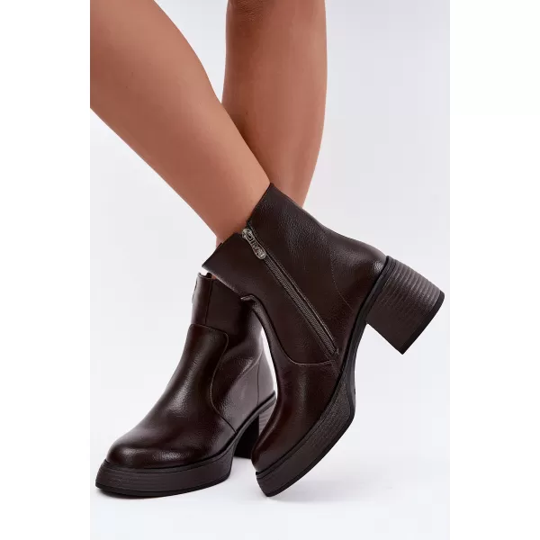  Damen-Stiefeletten D&A CR62-3369 DUNKELBRAUN 