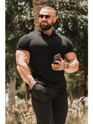 Herren-T-Shirts NEBBIA MIKE MUSCLE FIT POLO 157 SCHWARZ