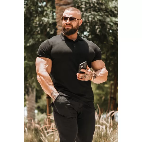  Herren-T-Shirts NEBBIA MIKE MUSCLE FIT POLO 157 SCHWARZ 