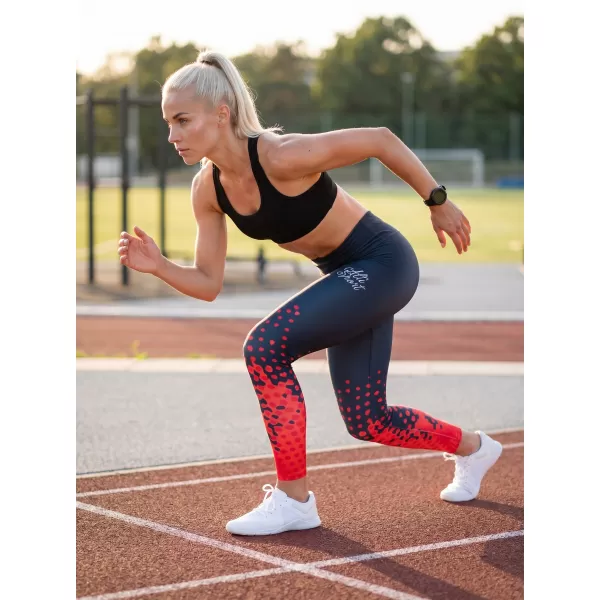  Premium-Leggings für Damen (neue Größen) ALTISPORT VOJ/ALW109LEG05 ROT-SCHWARZ 