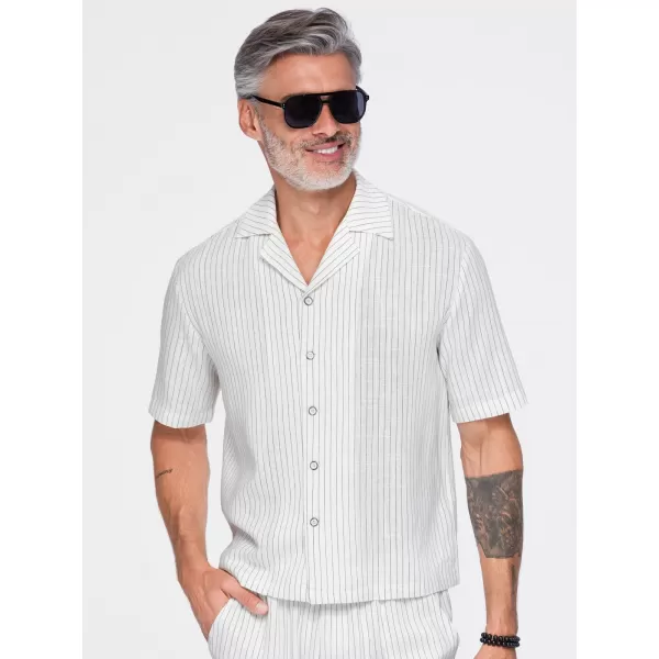  Herrenhemd OMBRE OM-SHSS-0222 CREMEFARBEN 