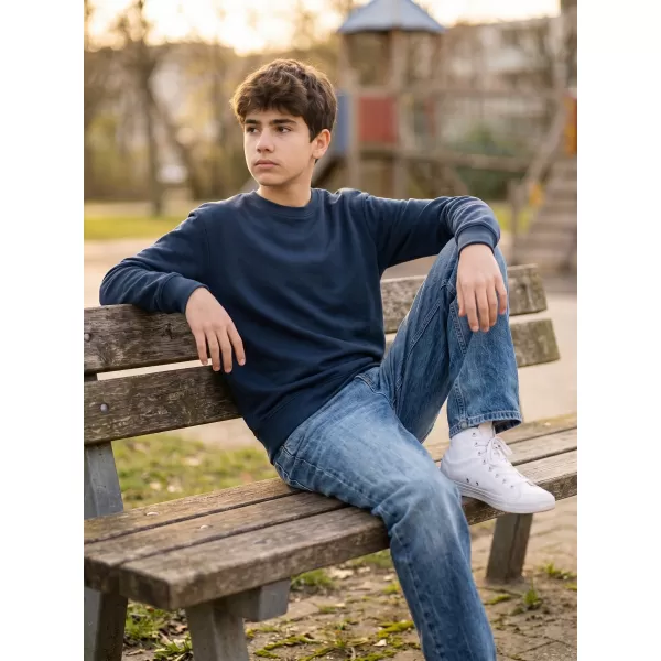  Kinder-Sweatshirt MALFINI CREW 427 MARINEBLAU 