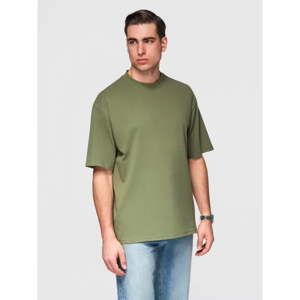  Herren-T-Shirt OMBRE OM-TSBC-0291 GEBROCHENES WEIß/BLASSES OLIV/MARINEBLAU 