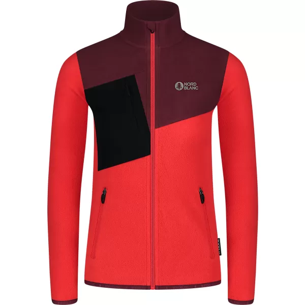  Leichtes Fleece-Sweatshirt für Damen NORDBLANC BEECH NBSFL8375 ROT 