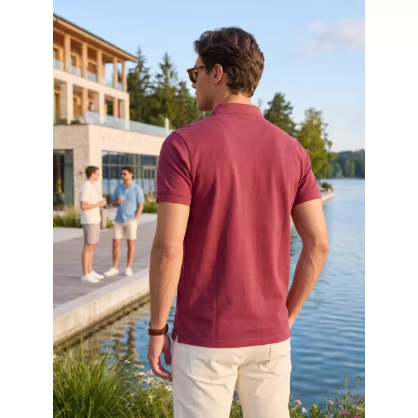  Herren-T-Shirt mit Kragen ALTISPORT NP/ALMST90601 BURGUND 